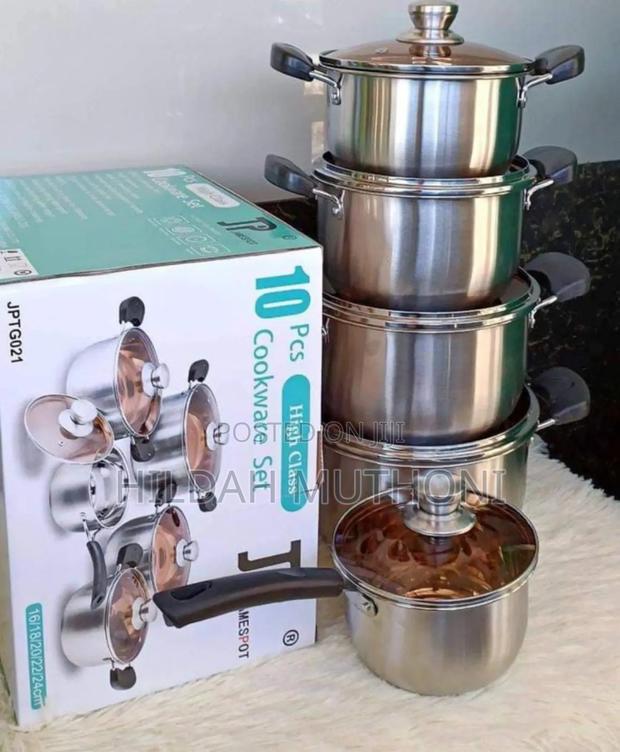 10pcs Stainless Cookware Set With This 10-Piece Stainless Steel - main view