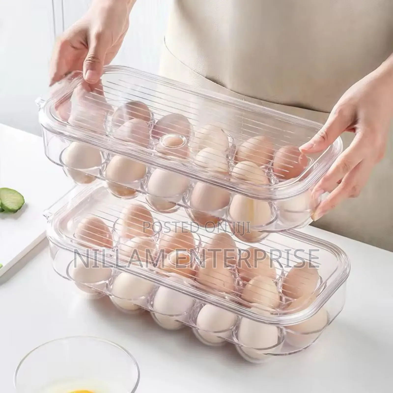*16 Grid Egg Holder With Handle Lid
