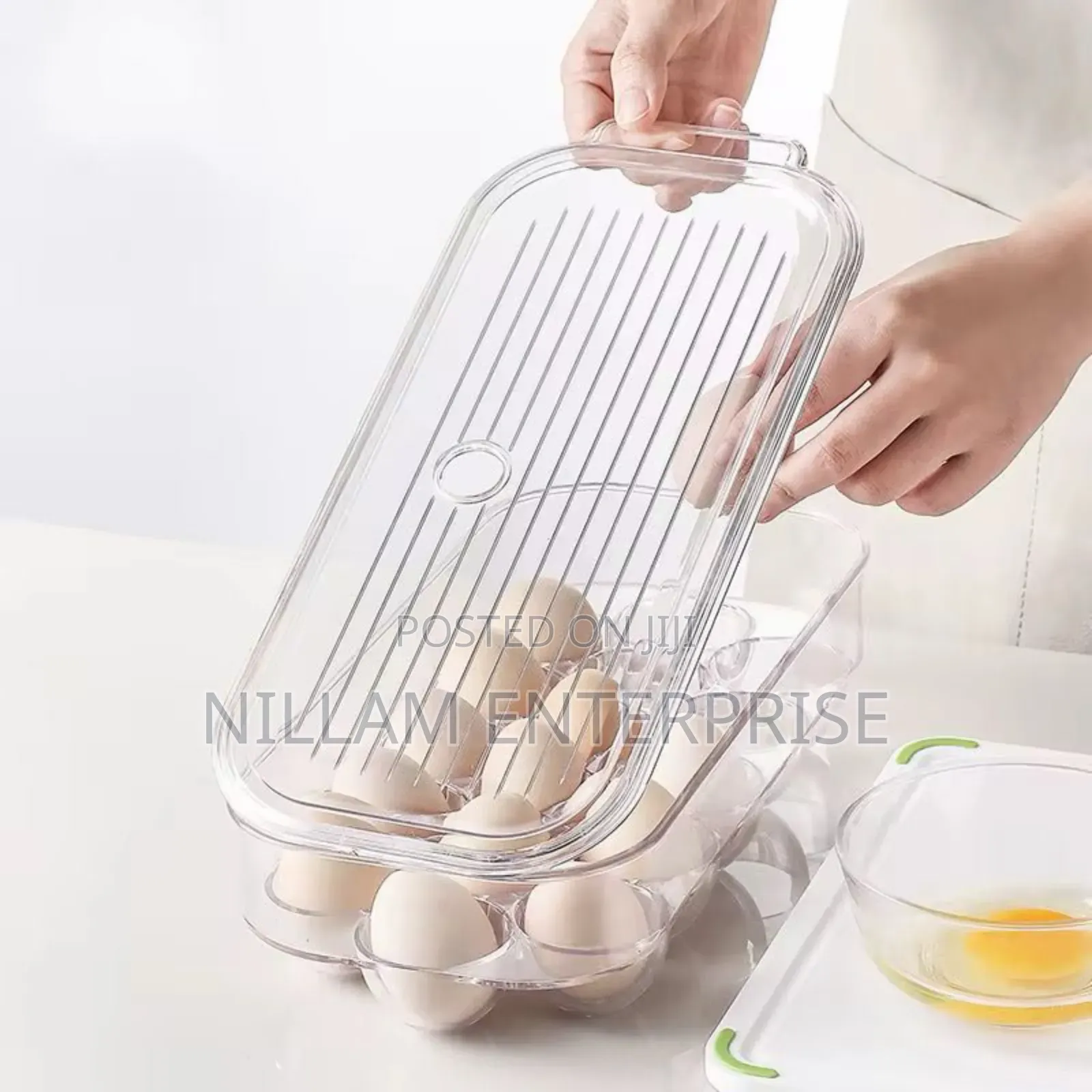 *16 Grid Egg Holder With Handle Lid