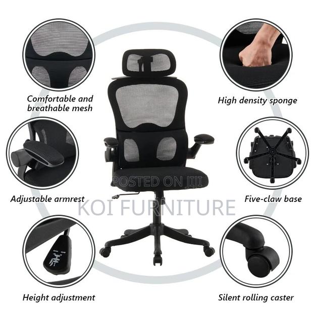 Office Chairs; Ergonomic High Backrest Office Chairs - thumbnail 3