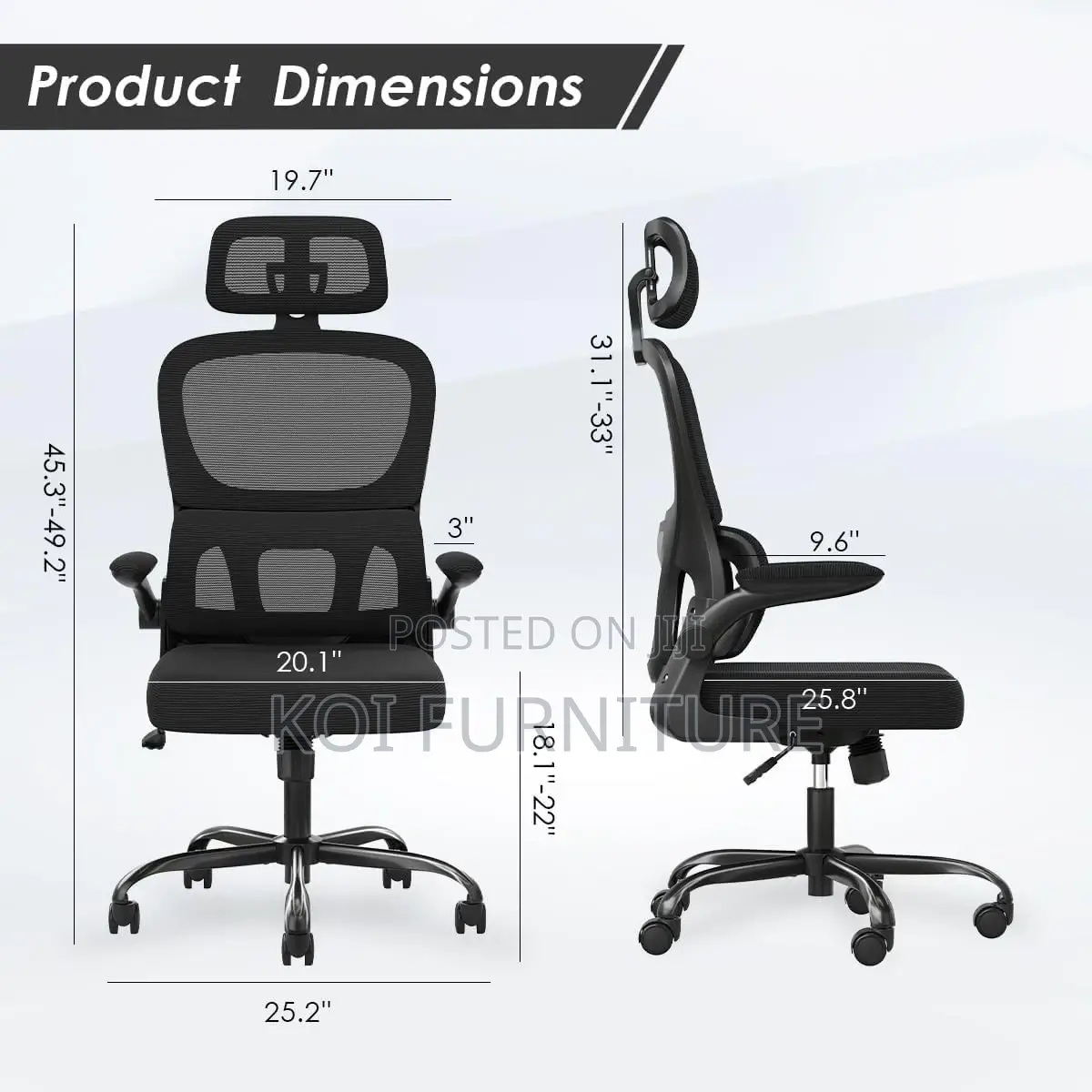 Office Chairs; Ergonomic High Backrest Office Chairs