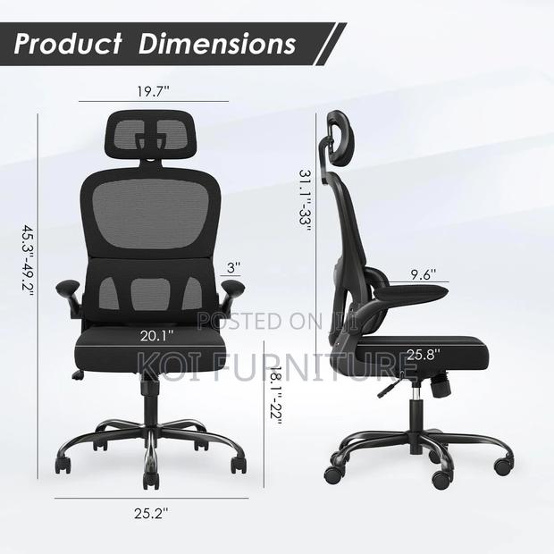 Office Chairs; Ergonomic High Backrest Office Chairs - thumbnail 4