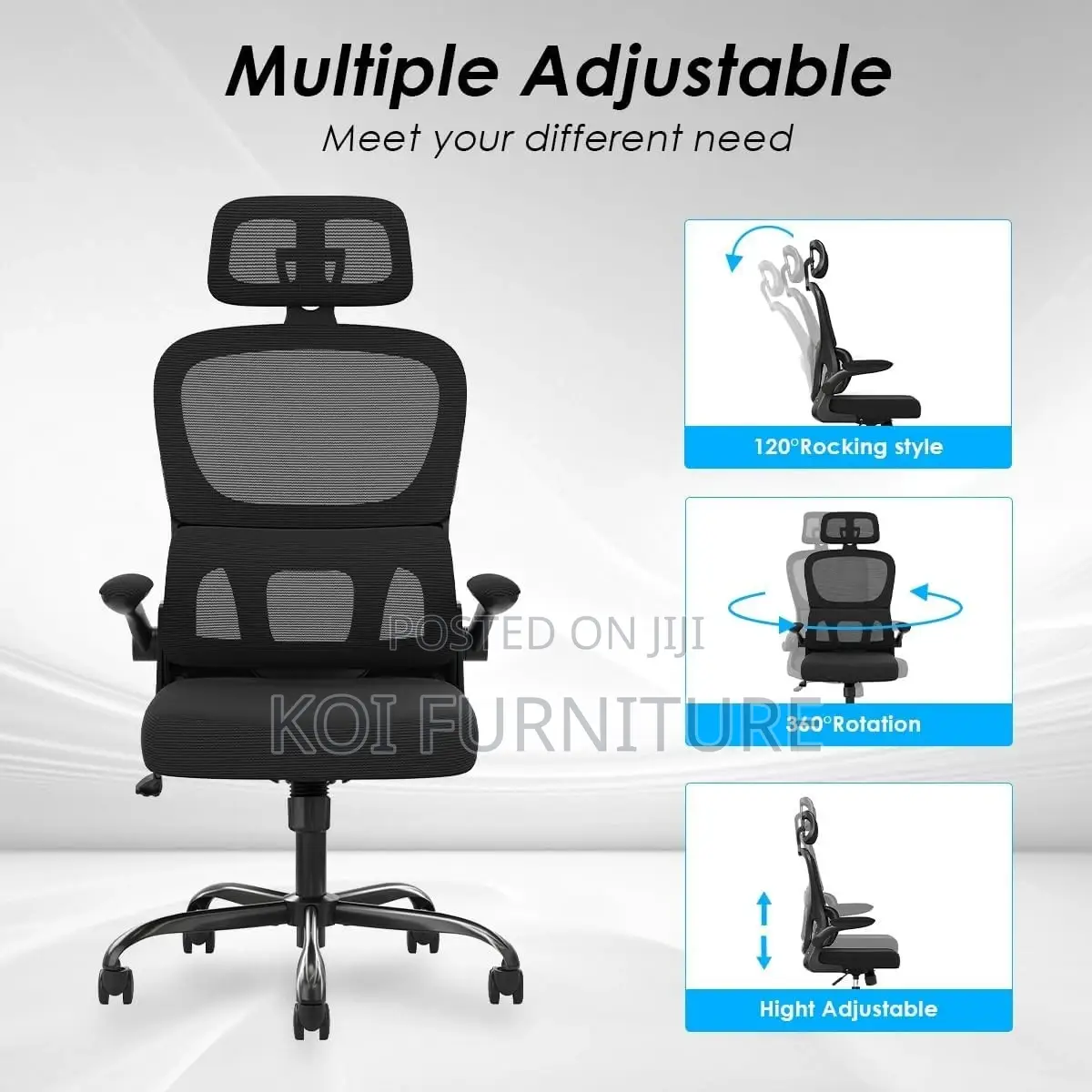 Office Chairs; Ergonomic High Backrest Office Chairs