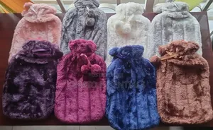 2l Hot Water Bottle With Soft Plush Fur Cover - Period Cramp Relief