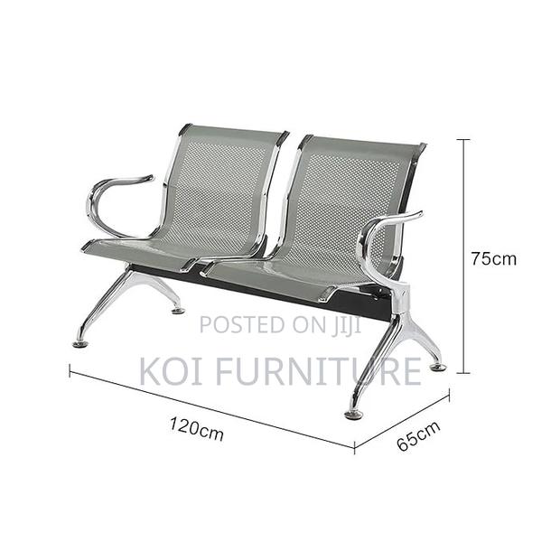 Office Benches; 2-Link Steel Reception Waitaing Bench - thumbnail 3