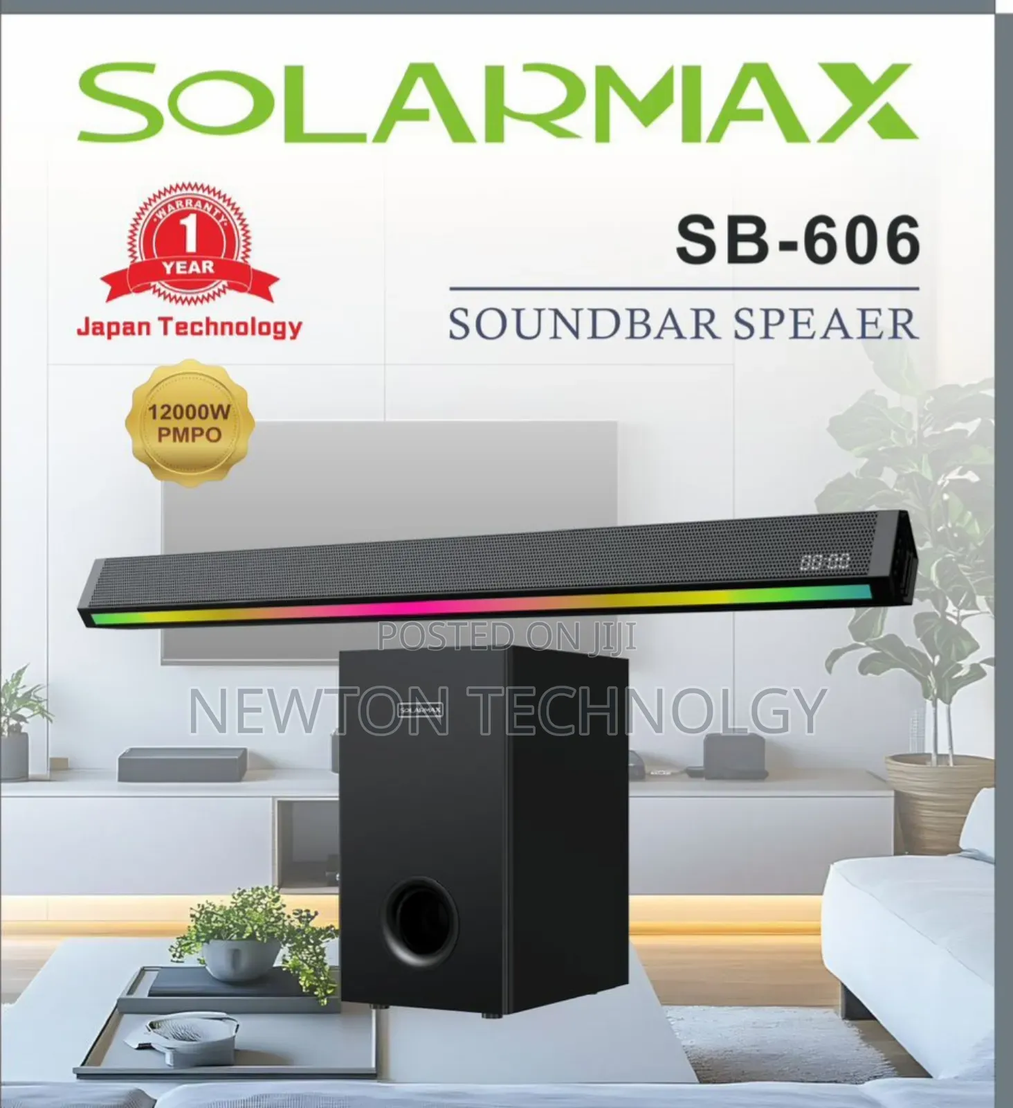 3.1ch Solarmax Soundbar Multimedia Speaker System Woofer