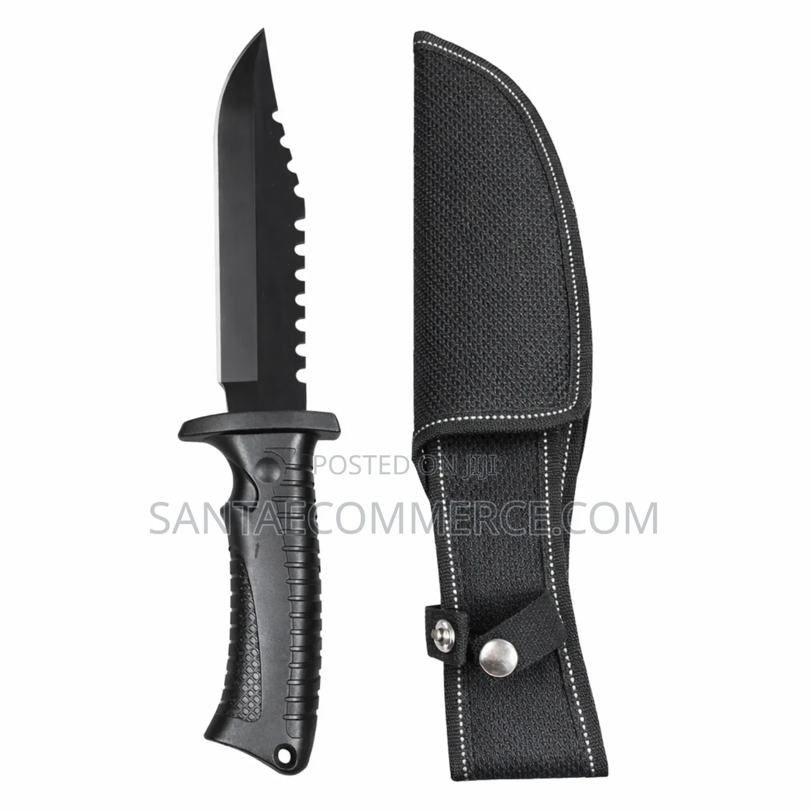 Serrated Tactical Survival Knife With Protective Sheath