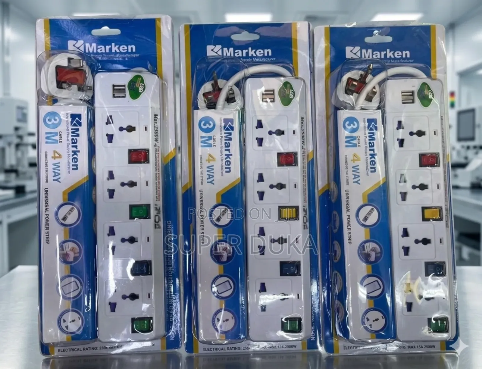 Marken 4-Way Extension, Universal Power Strip