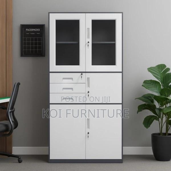 Office Cabinet; 2-Door Metallic Office Cabinet With Safe - main view