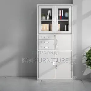 Office Cabinet; 2-Door Metallic Office Cabinet With Safe