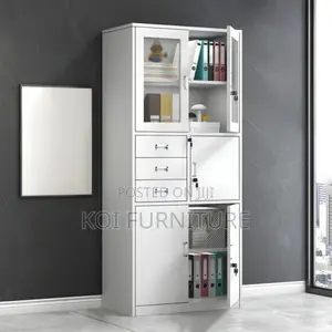 Office Cabinet; 2-Door Metallic Office Cabinet With Safe
