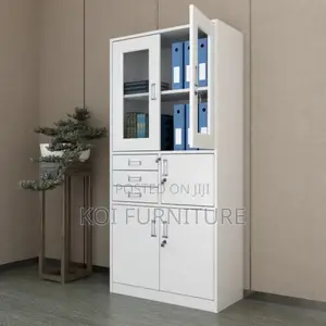 Office Cabinet; 2-Door Metallic Office Cabinet With Safe
