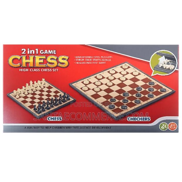 2 in 1 Chess and Checkers Magnetic Foldable Board Game Set