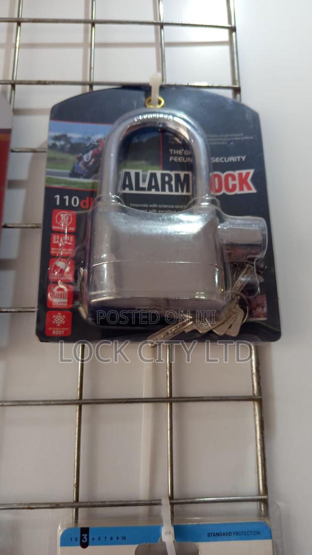 Silver Alarm Padlock - main view