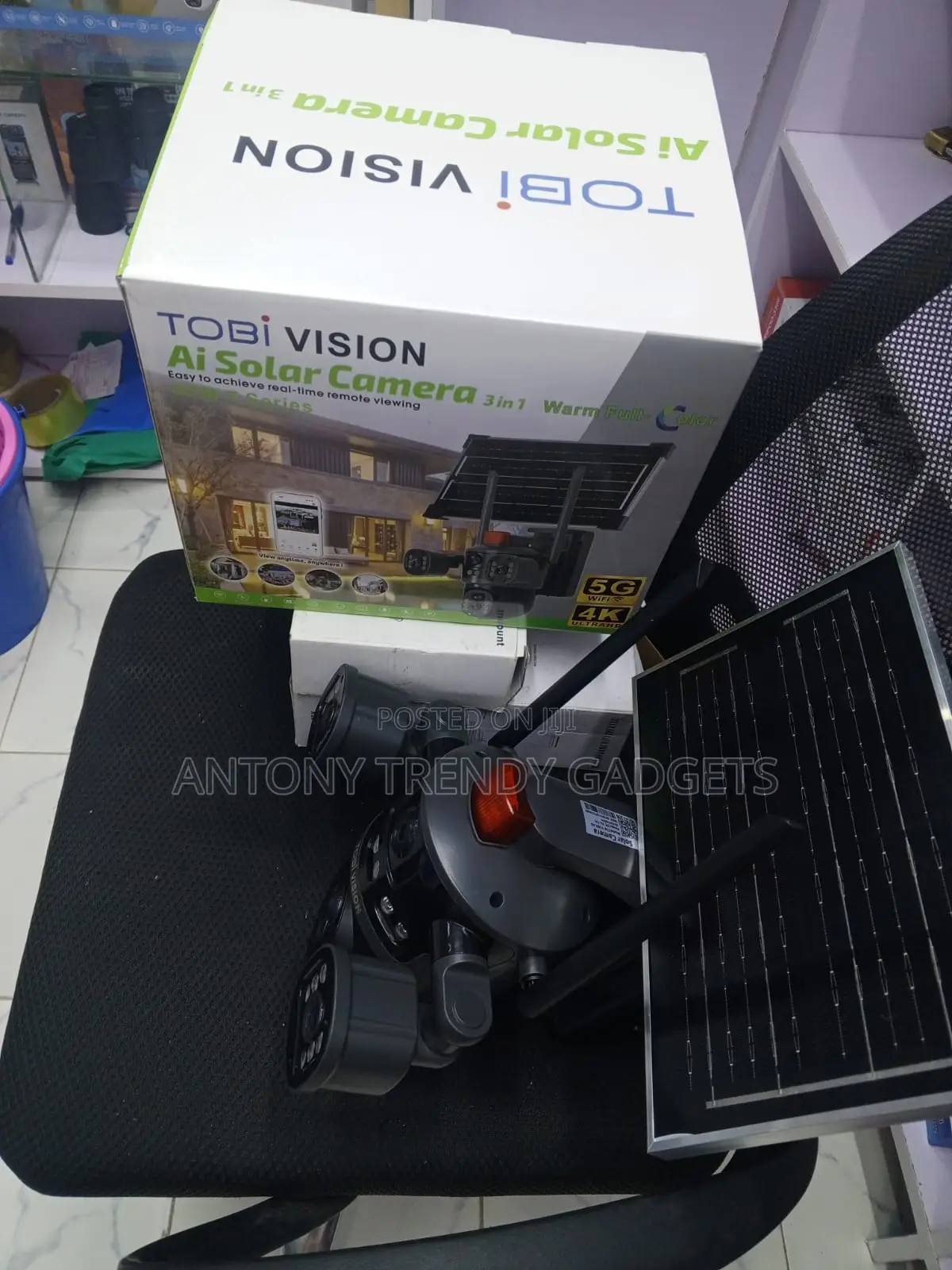 Tobi Vision Ai Solar Camera, Versatile 3-in-1 Outdoor Security System