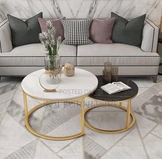 Coffee Table; Modern Round Nesting Coffee Table - main view