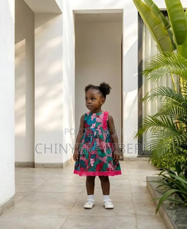 Ankara Gathered Girls Dress