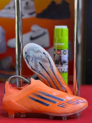 Adidas F50 Elite Laceless Model, Featuring a Beam Orange Color