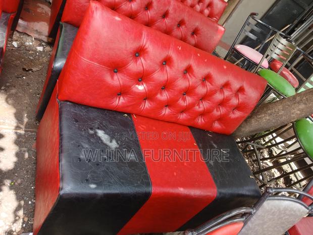 Red and Black Waiting Bench - main view