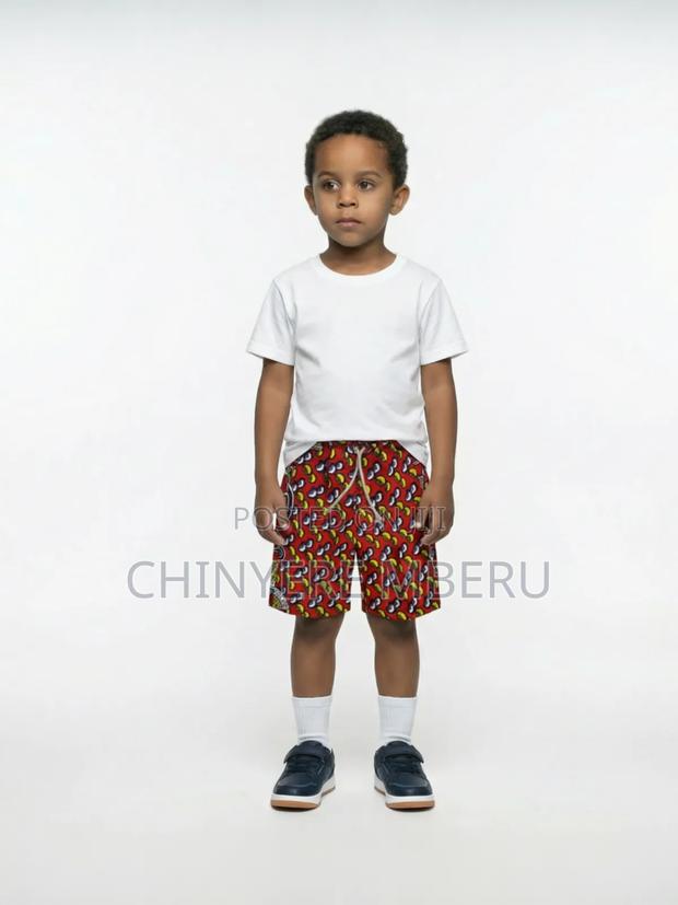Red Ankara Children's Shorts - thumbnail 4