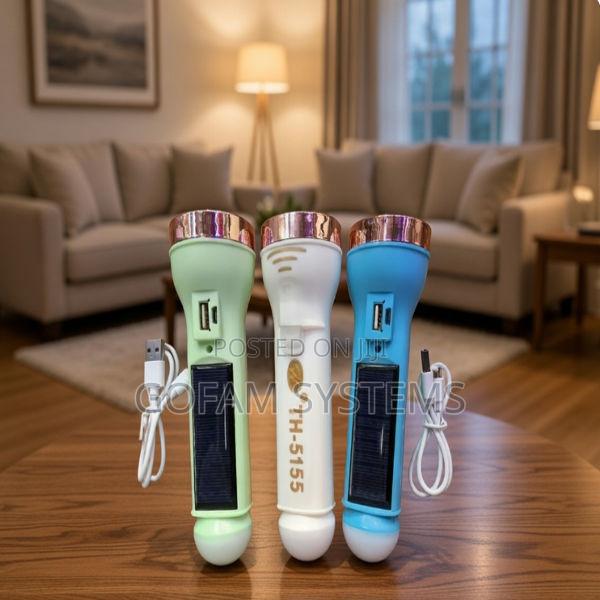 Th-5155 Rechargeable Solar Energy Flashlight Torch - thumbnail 2