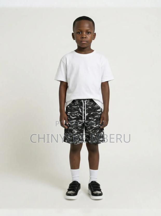 Black Ankara Children's Shorts - thumbnail 2