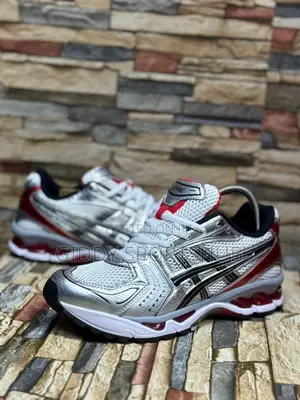 New Asics Gel-Kayano 14 in the White and Classic Red Colorway.
