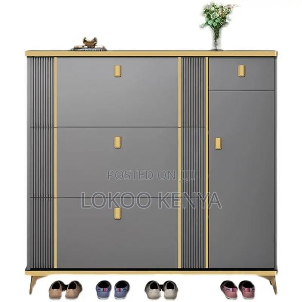 Shoe Rack ; Wooden 3-Drawer Home Shoe Rack