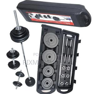 50kg Adjustable Cast Iron Dumbbell Barbell Set With Case - thumbnail 2