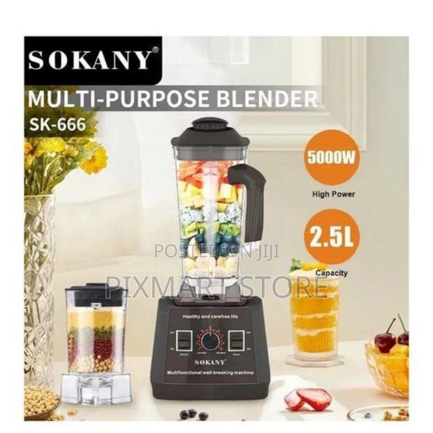Sokany Sk-666 Heavy Duty Blender 2l + Grinder Jug 5000w