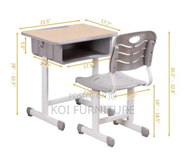 Kids Furniture; Student Table and Chair Height Adjustable Set