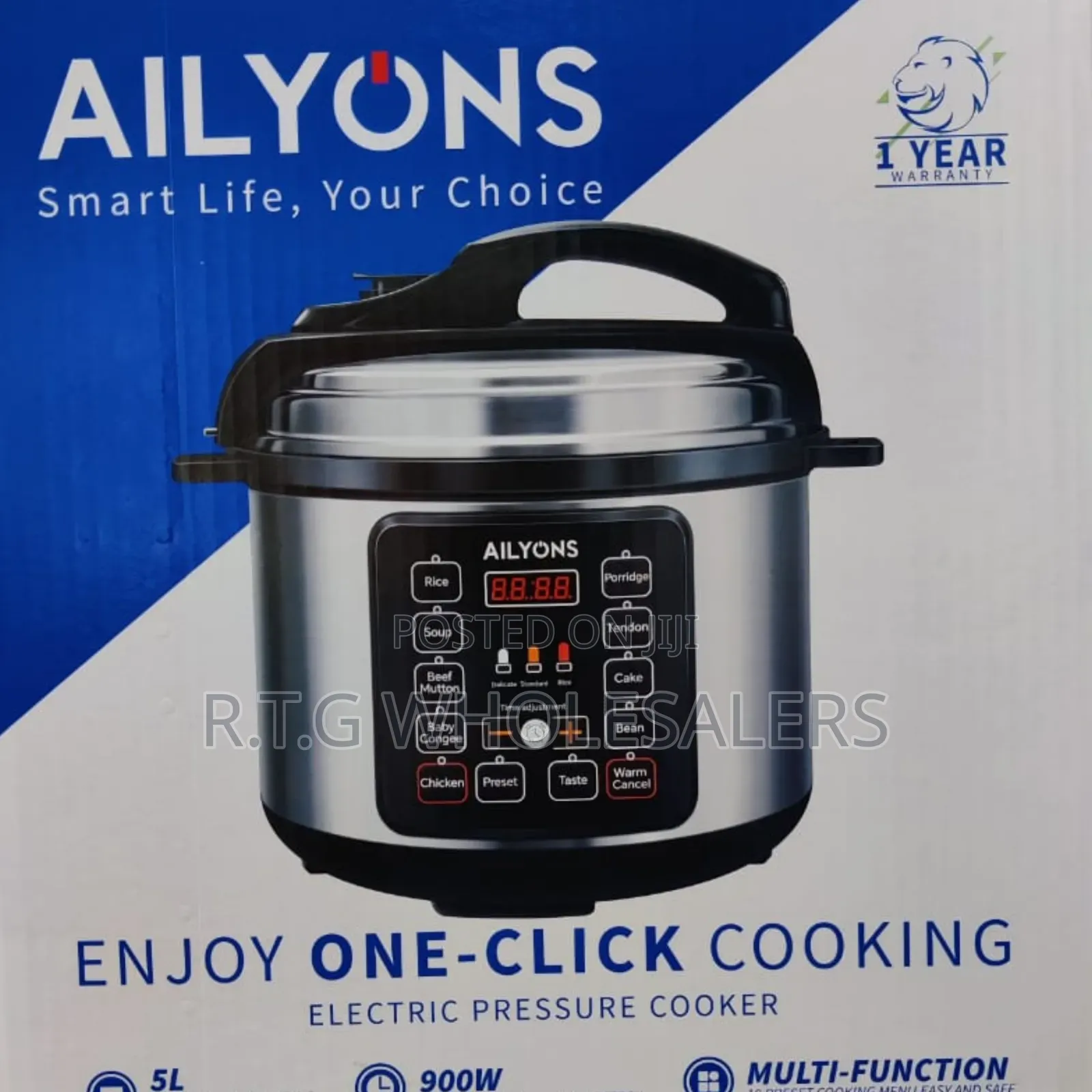 5 Litres Ailyons Multi-Use Pressure Cooker for Easy Meals