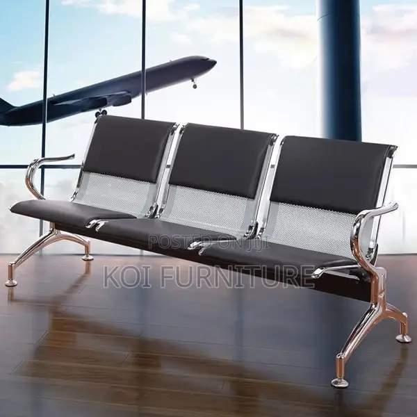 Office Bench; 3-Link Padded Office Waiting Bench