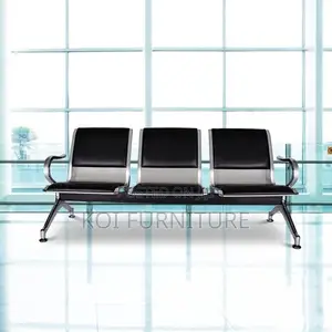 Office Bench; 3-Link Padded Office Waiting Bench