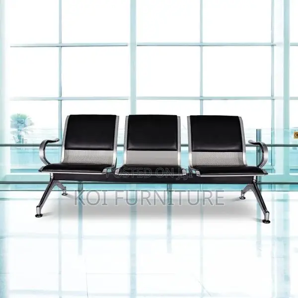 Office Bench; 3-Link Padded Office Waiting Bench