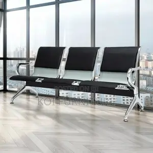 Office Bench; 3-Link Padded Office Waiting Bench