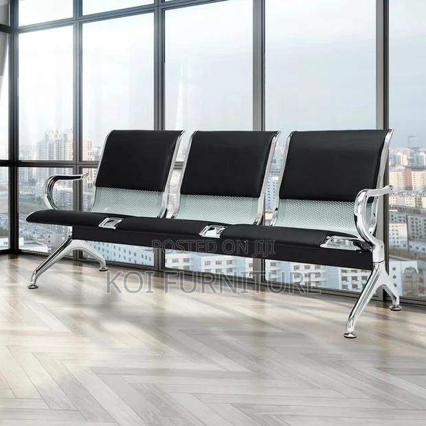 Office Bench; 3-Link Padded Office Waiting Bench - thumbnail 3