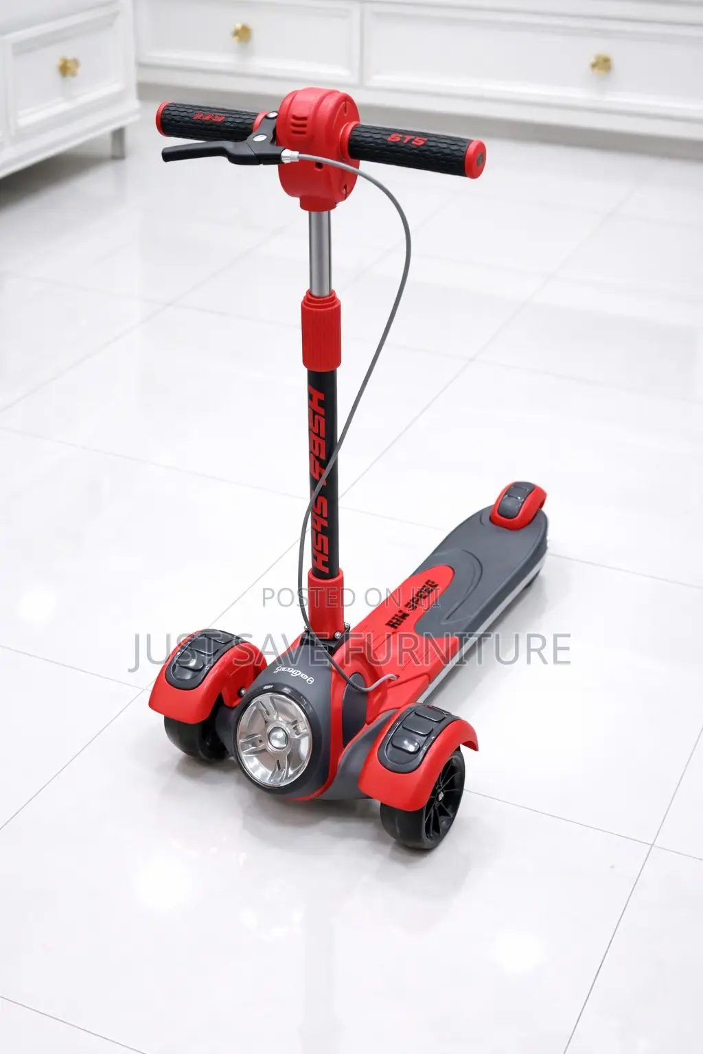 Kids 3-Wheel Kick Scooter With Led Front Light
