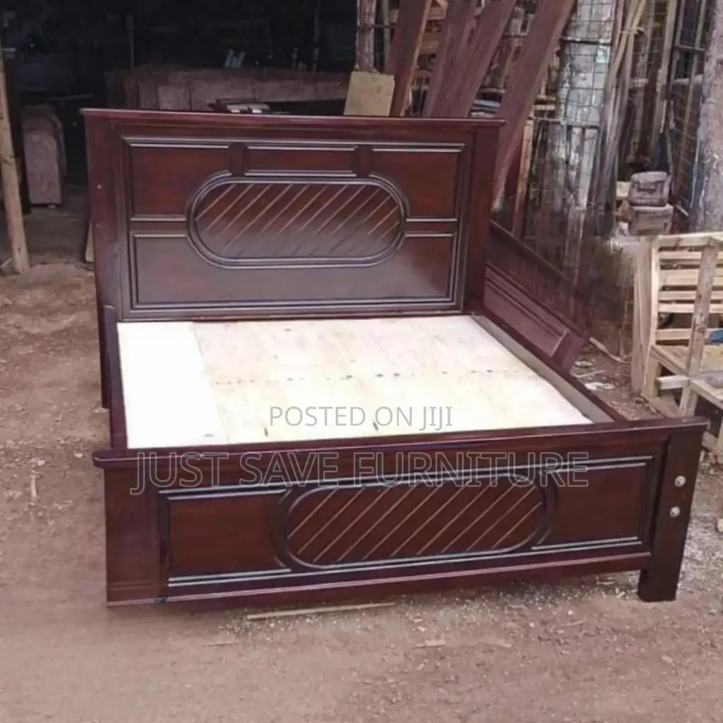 5x6 Executive Mahogany Wooden Bed – Classic Strong Hardwood Design