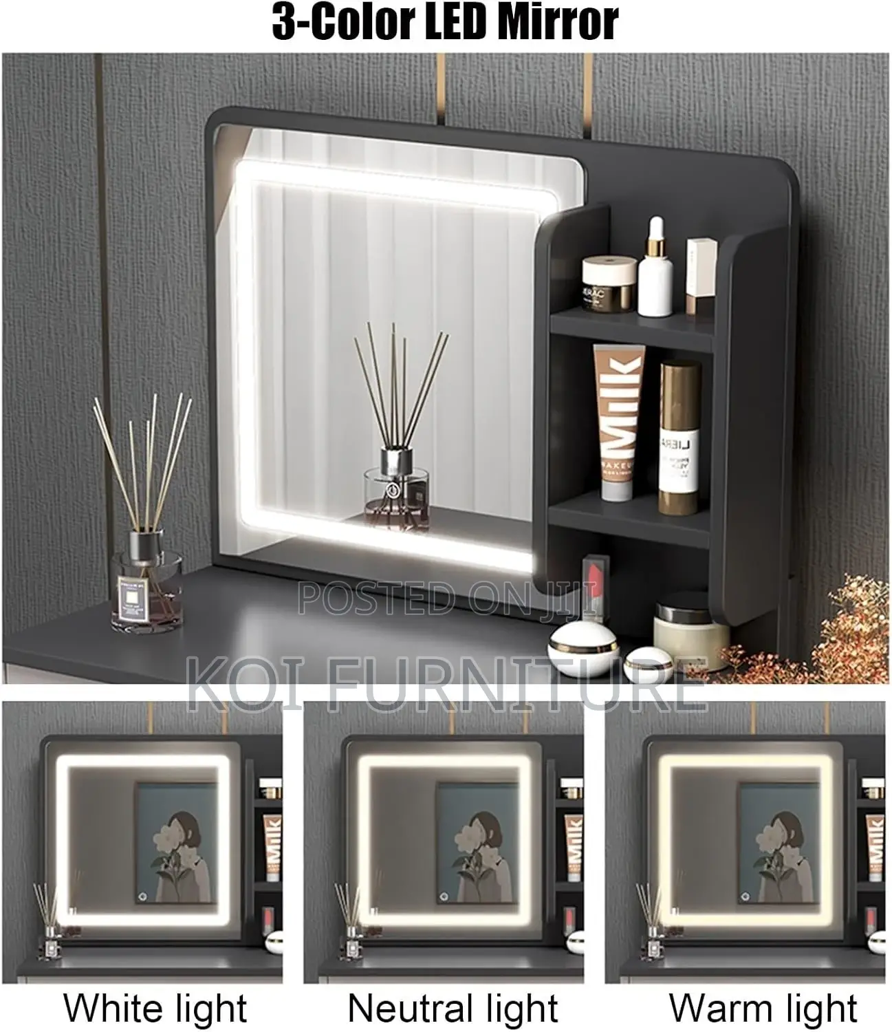 Dressers; Elegance Dressing Vanity Set With Lightings