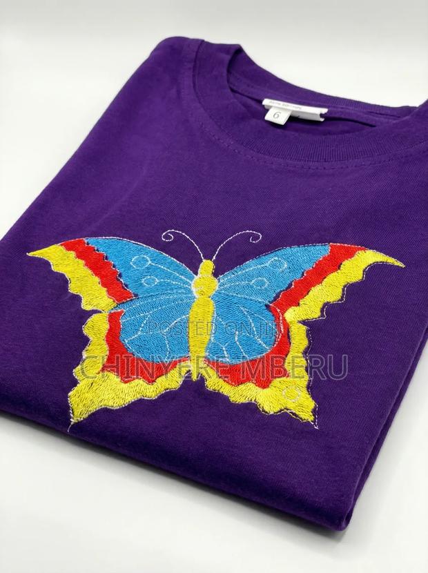 Butterfly Embroidered Girl's Shorts Set - thumbnail 2