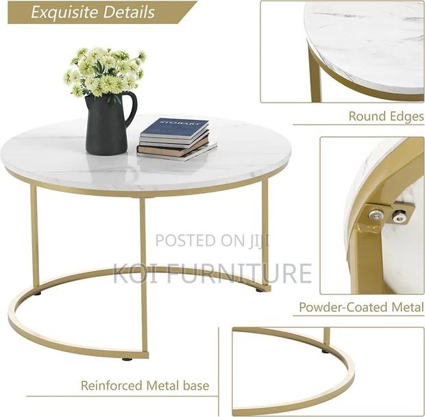 Coffee Table; Study Pair Marble Coffee Table - thumbnail 3