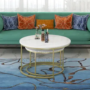 Coffee Table; Study Pair Marble Coffee Table
