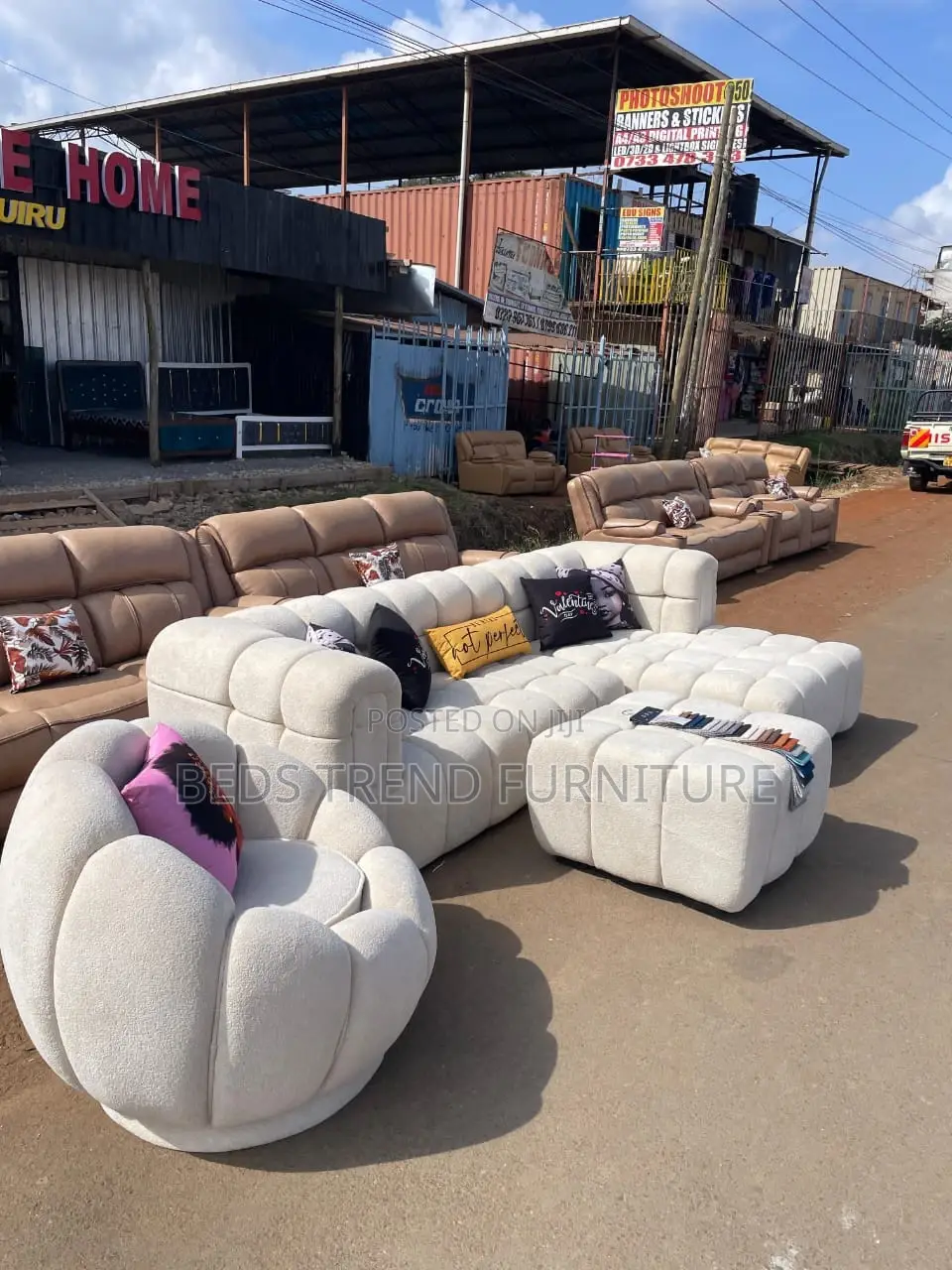 Fancy 6 Seater L Bubble L Seat+ Puff + Armchair
