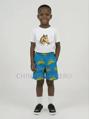 Horse Embroidered Unisex Children's Shirt Shorts Set
