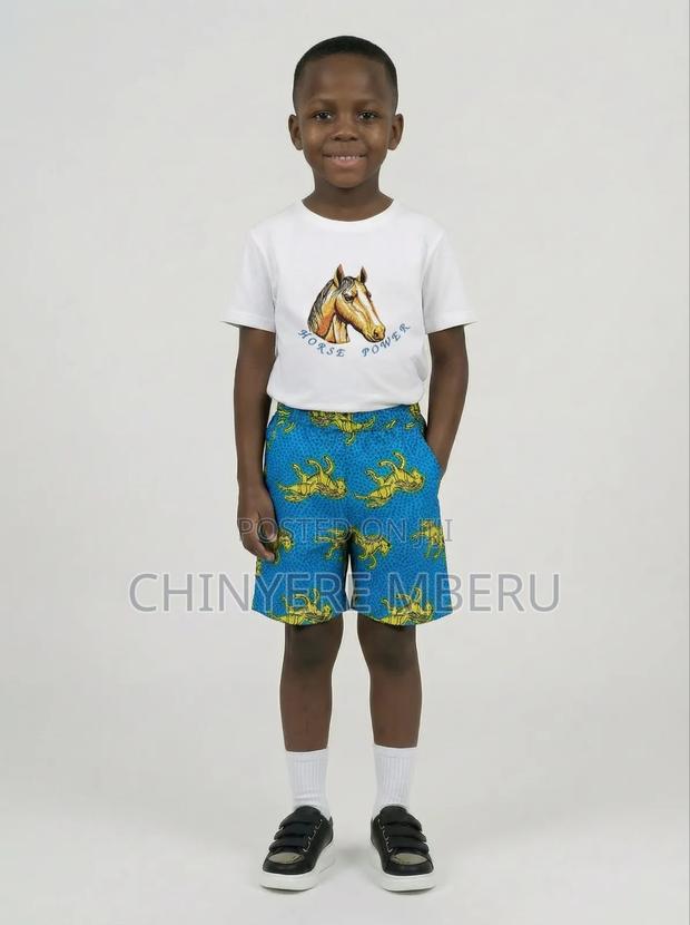 Horse Embroidered Unisex Children's Shirt Shorts Set