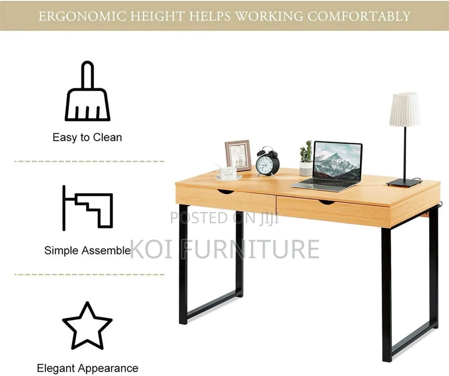 Office Desk; Home Office Generic Office Desk With Drawers