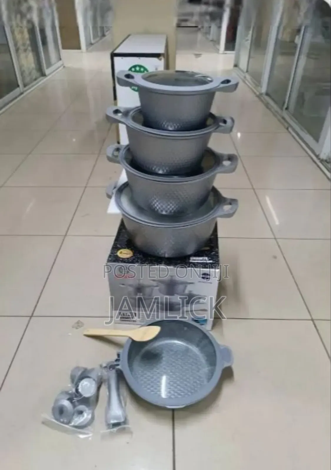 Grey Bosch 11-Piece Cookware Set With Silicone Lid Covers -Js