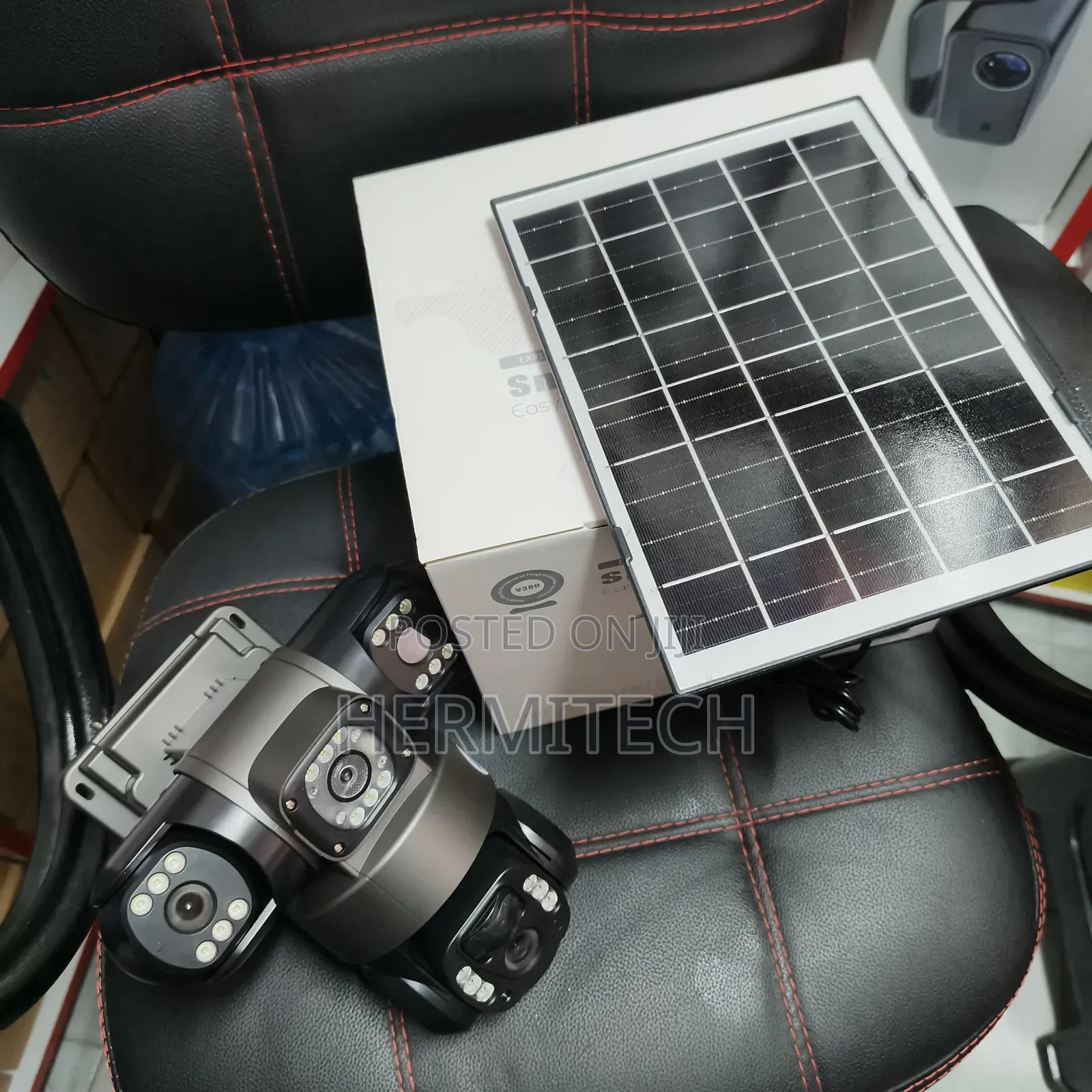 Triple Lens CCTV Smart Net Camera With Solar Panel