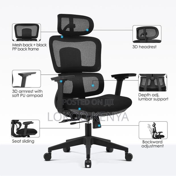 Office Chair ; Height Adjustable Task Chair Bar Study - thumbnail 8